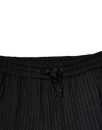 Black Stripes Viscose Skinny Dress Pants