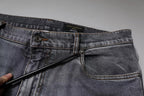 Gray Logo Cotton Stretch Skinny Denim Jeans