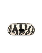 Black White Leather Scribble Embossed Logo Airpods Case