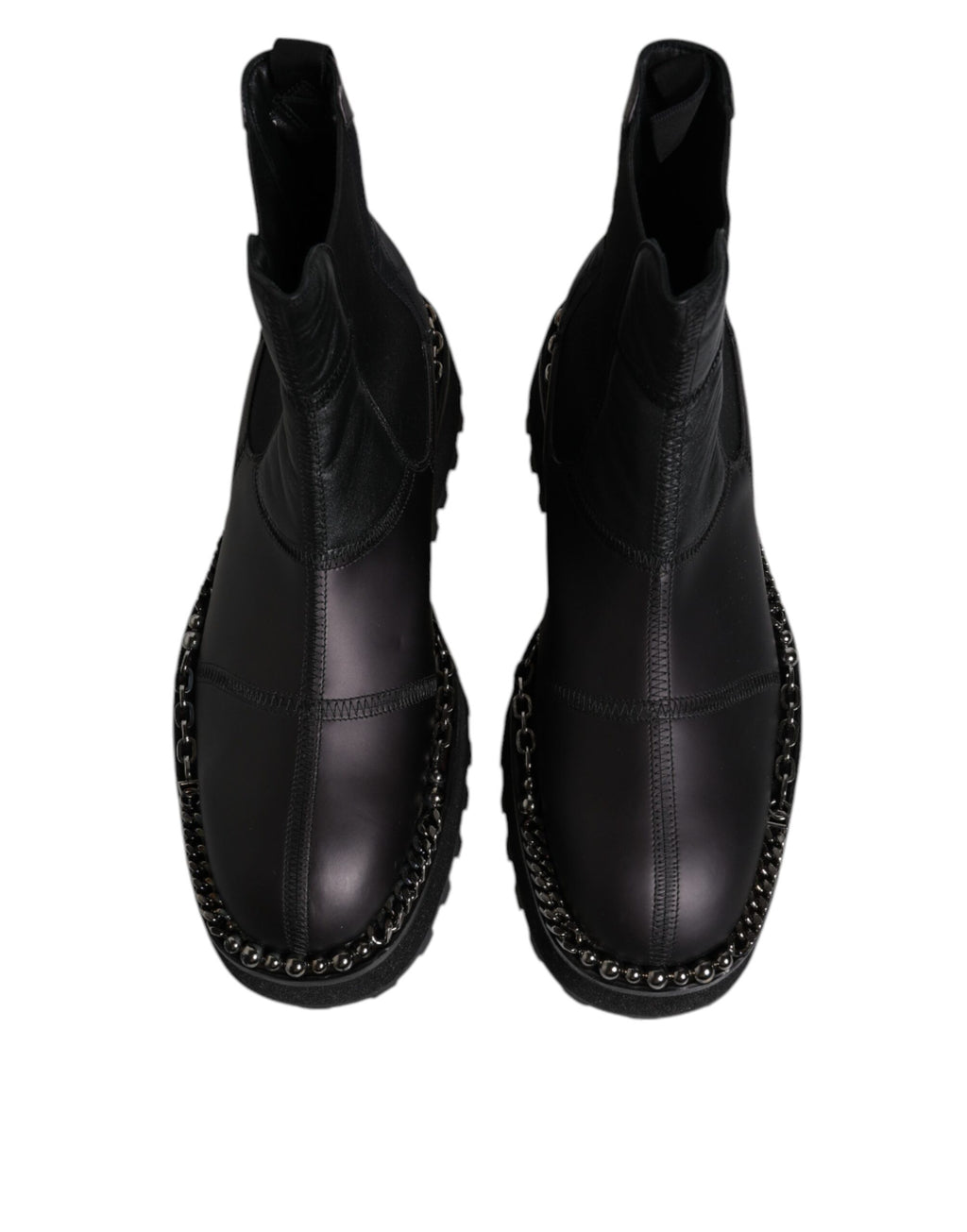 Black Chelsea Boots Leather Slip On Shoes
