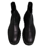 Black Chelsea Boots Leather Slip On Shoes