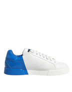 White Blue Portofino Leather Sneakers Shoes