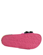 Fuchsia Neoprene Slides Flats Beachwear Shoes