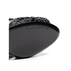Black Snake Skin  Platform Sandals