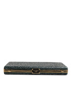 Black Leather Clutch Evening Crossbody Bag