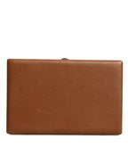 Brown Leather Clutch Evening Crossbody Bag