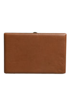Brown Leather Clutch Evening Crossbody Bag