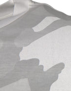 White Gray Camouflage Cotton Crew Neck T-shirt