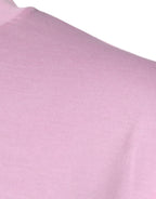 Pink Logo Print Cotton Crew Neck T-shirt