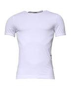 White Cotton Stretch Crewneck Underwear T-shirt