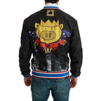 Black Polyester Bomber