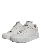 White Miami Leather Low Top Sneakers Shoes
