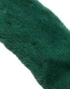 Green Mink Fur Collar Women Neck Wrap Scarf