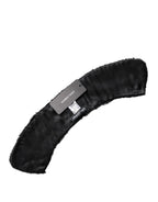 Black Lamb Fur Collar Women Neck Wrap Scarf