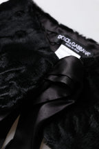 Black Lamb Fur Women Neck Warmer Winter Scarf