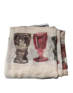 Multicolor Glass Cashmere Foulard Scarf