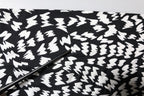 Black White Patterned Fringes Shawl Scarf