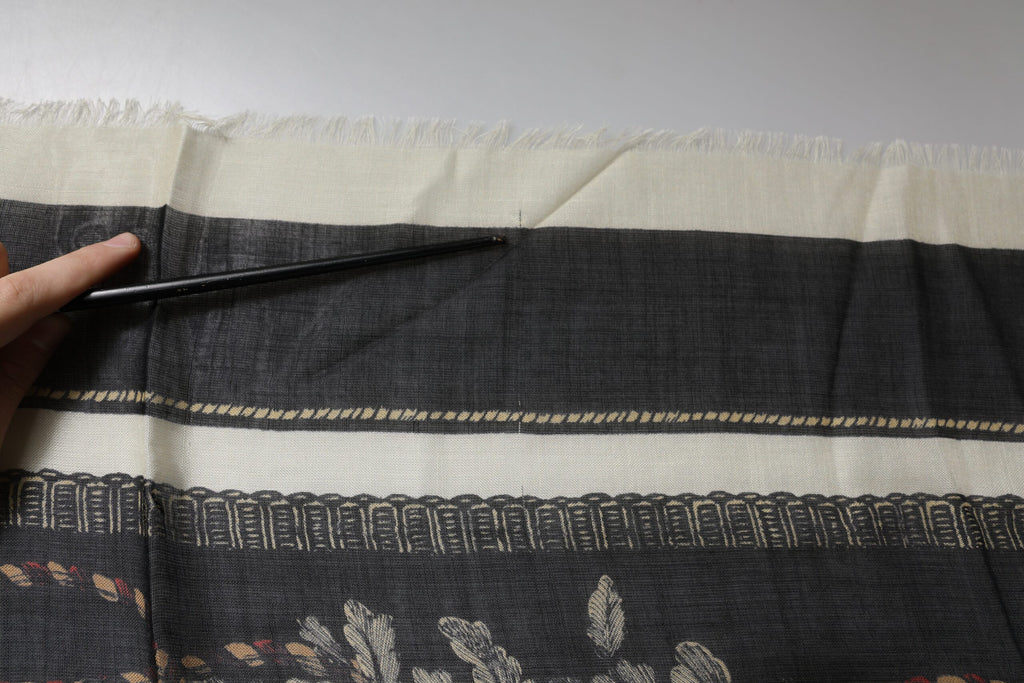 Multicolor Printed Cashmere Foulard Scarf