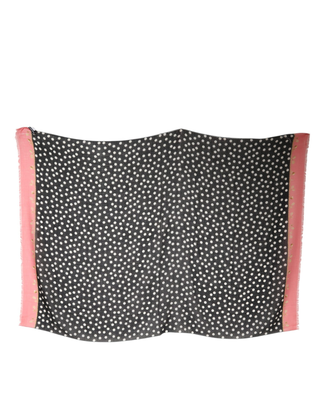 Black White Polka Dots Fringes Wrap Scarf