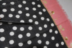 Black White Polka Dots Fringes Wrap Scarf