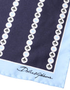 Blue Heart Spade Silk Handkerchief Scarf
