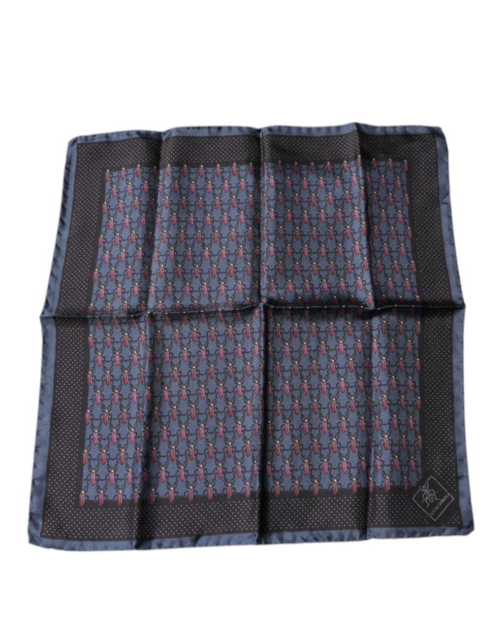 Dark Blue Beetle Square Handkerchief Scarf