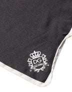 Black Crown Logo Square Handkerchief Scarf