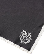 Black Crown Logo Square Handkerchief Scarf