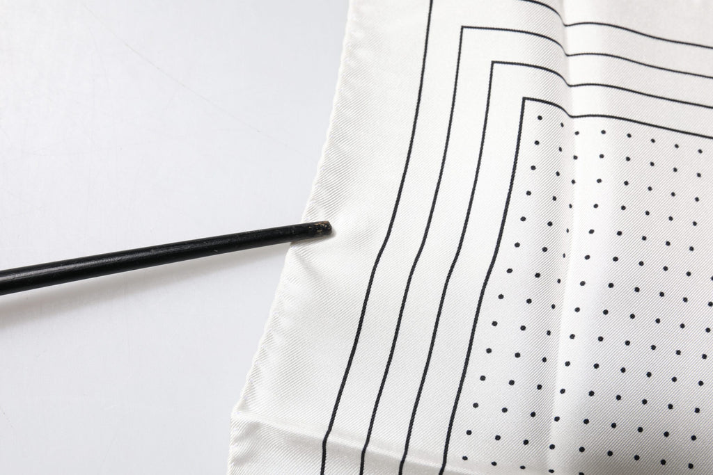 White Polka Dots Square Handkerchief Scarf