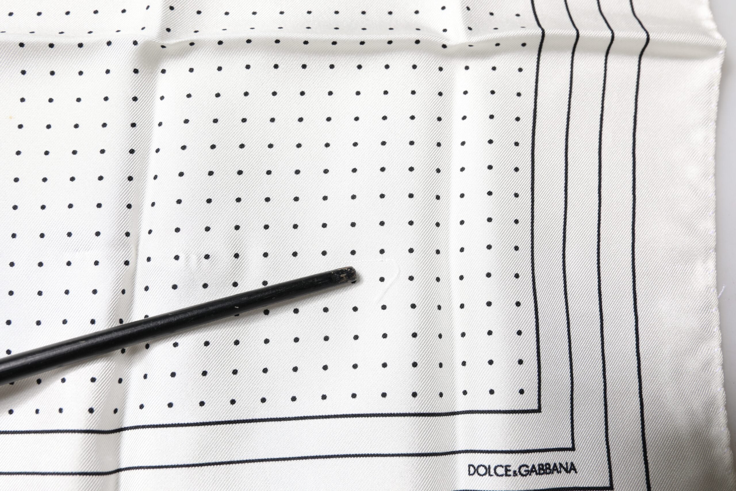 White Polka Dots Square Handkerchief Scarf