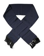 Dark Blue Fantasy Fringes Neck Wrap Scarf
