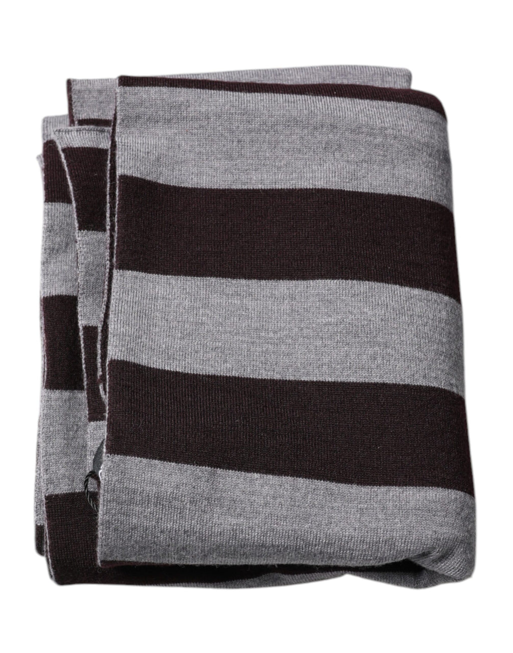 Black Gray Stripes Wool Neck Wrap Scarf