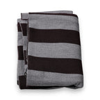 Black Gray Stripes Wool Neck Wrap Scarf