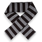 Black Gray Stripes Wool Neck Wrap Scarf