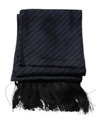 Dark Blue Fantasy Fringes Neck Wrap Scarf