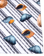 Multicolor Stripes Seashells Beach Towel