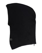 Black Wool Whole Head Wrap Balaclava Hat