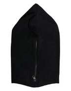 Black Wool Whole Head Wrap Balaclava Hat