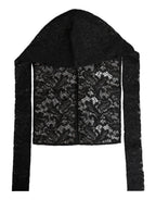 Black Floral Lace Whole Head Wrap Hat