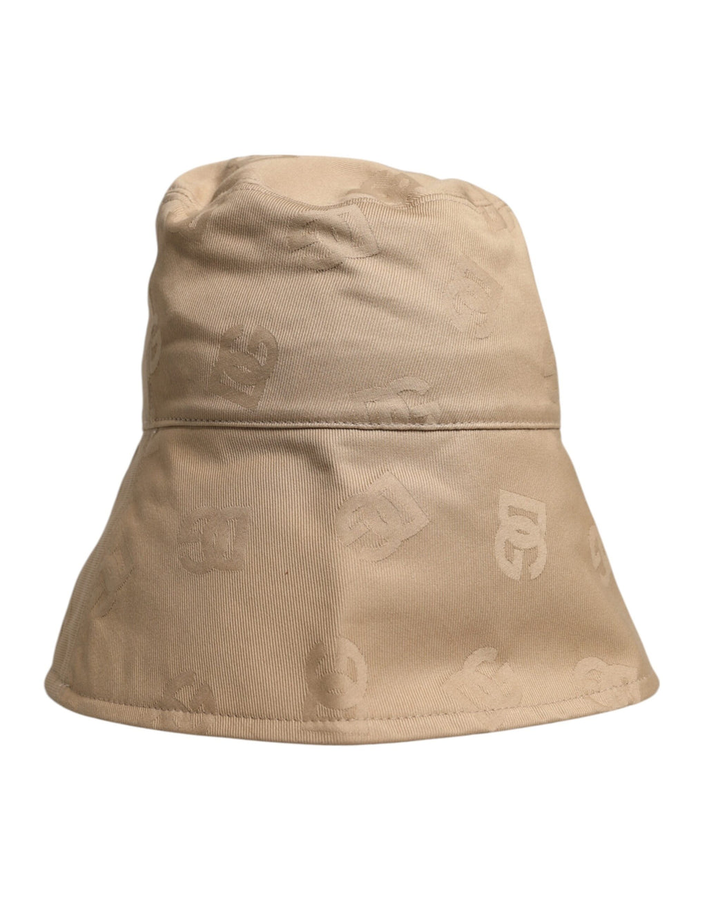 Beige Logo Monogram Cotton Bucket Cap