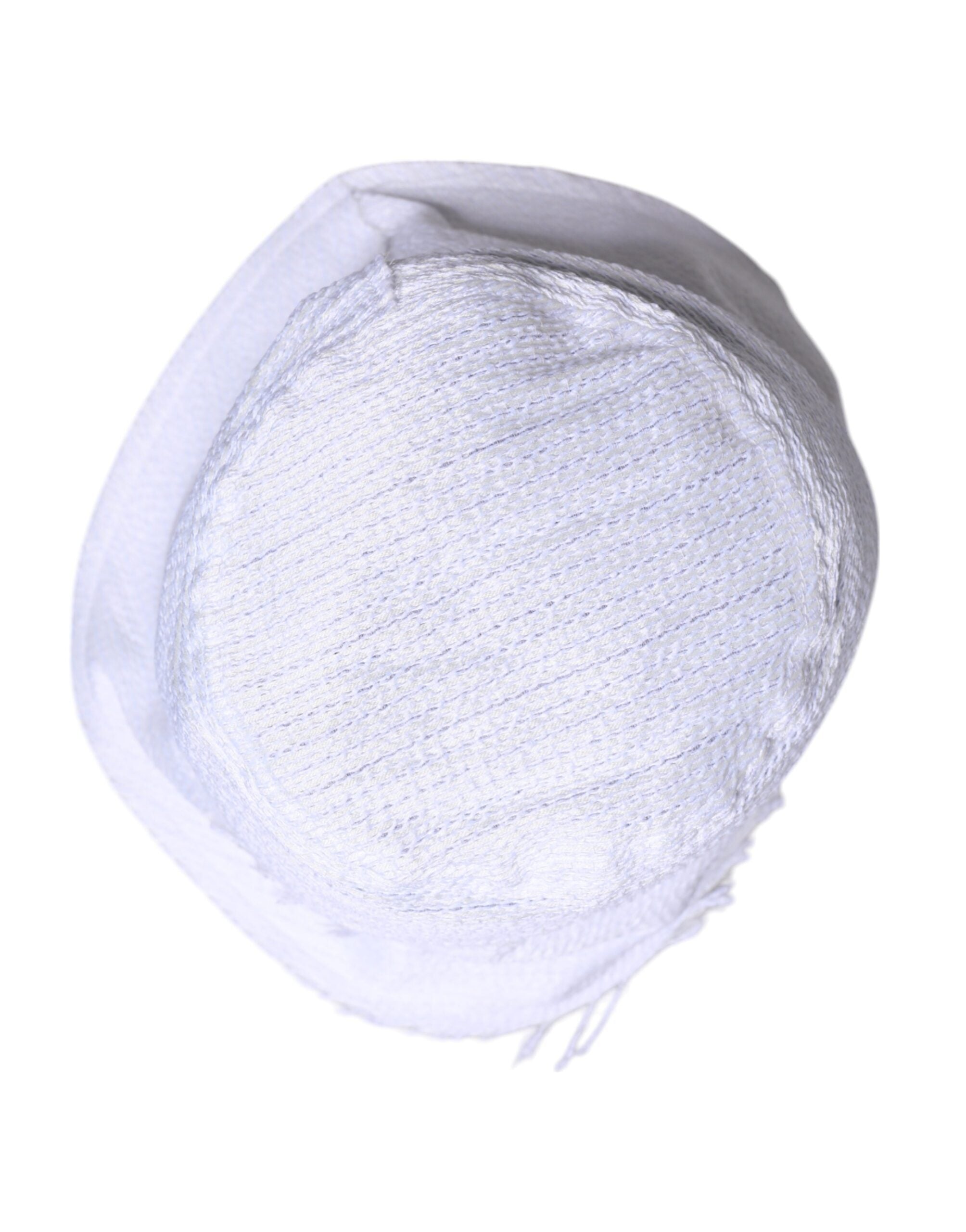 White Polyester Wide Brim Bucket Hat