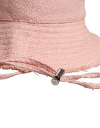 Pink Cotton Wide Brim Bucket Hat