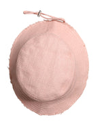 Pink Cotton Wide Brim Bucket Hat