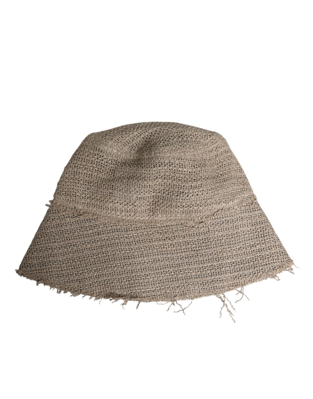 Beige Linen Wide Brim Bucket Hat