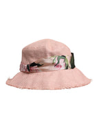 Pink Cotton Wide Brim Bucket Hat