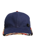Blue Cotton 6 Panels Baseball Cap