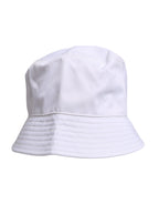 White Cotton Wide Brim Bucket Hat