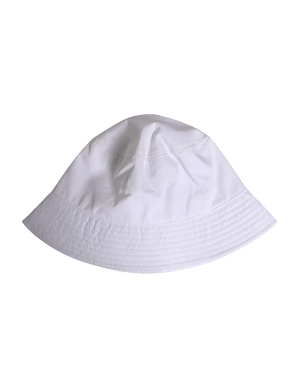 White Cotton Wide Brim Bucket Hat