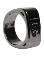 Silver Tone Brass Anello DG Logo Ring