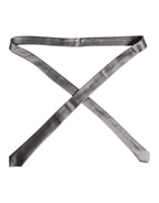 Metallic Silver Silk Adjustable Necktie Tie